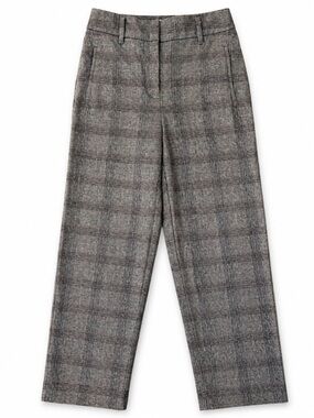 Wilfred Aritzia Plaid Trousers Brown Gray Glen Check Dress Pants Size 0